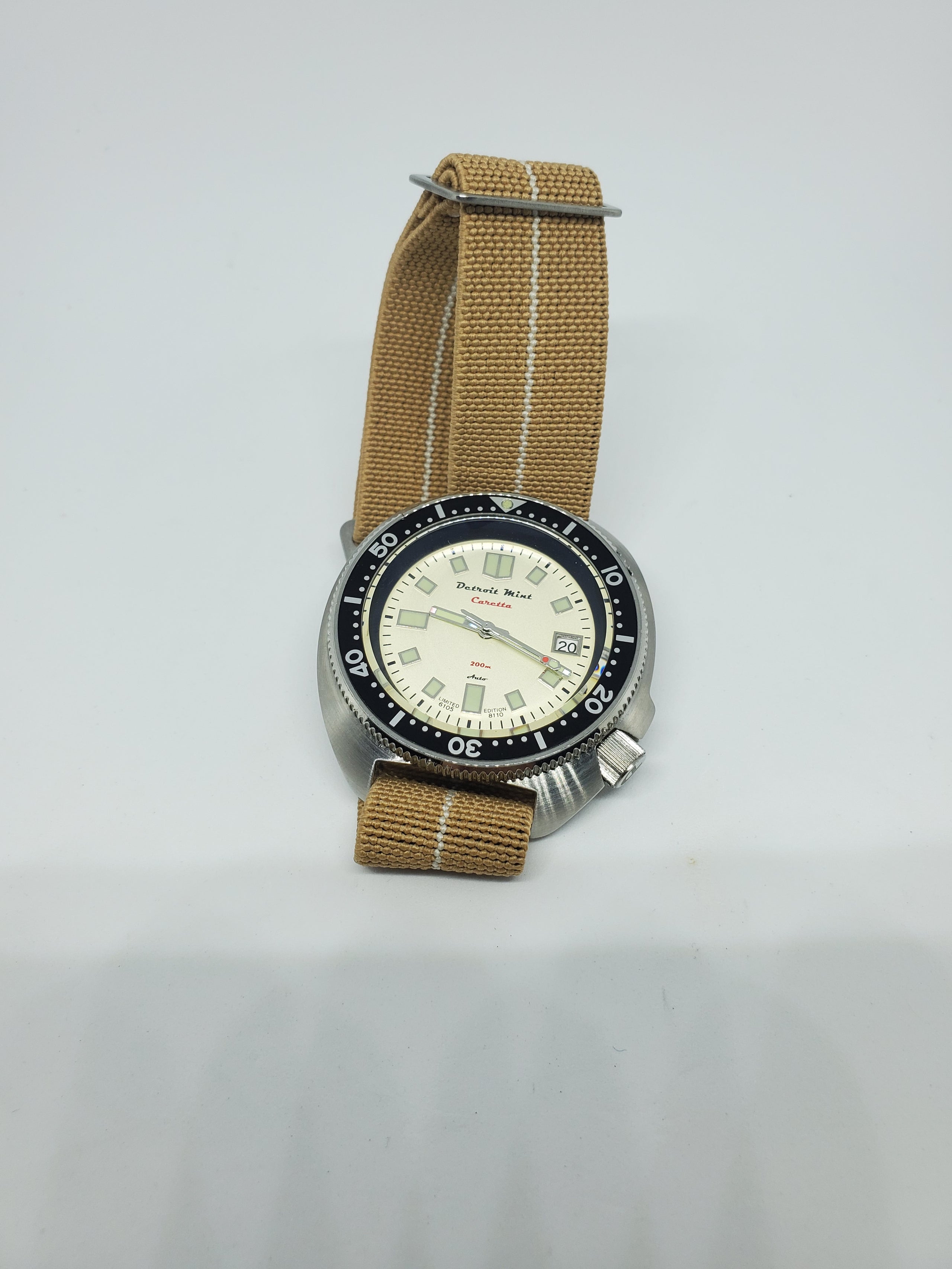 Khaki Paratrooper Lumed watch strap 20mm | Detroit Mint