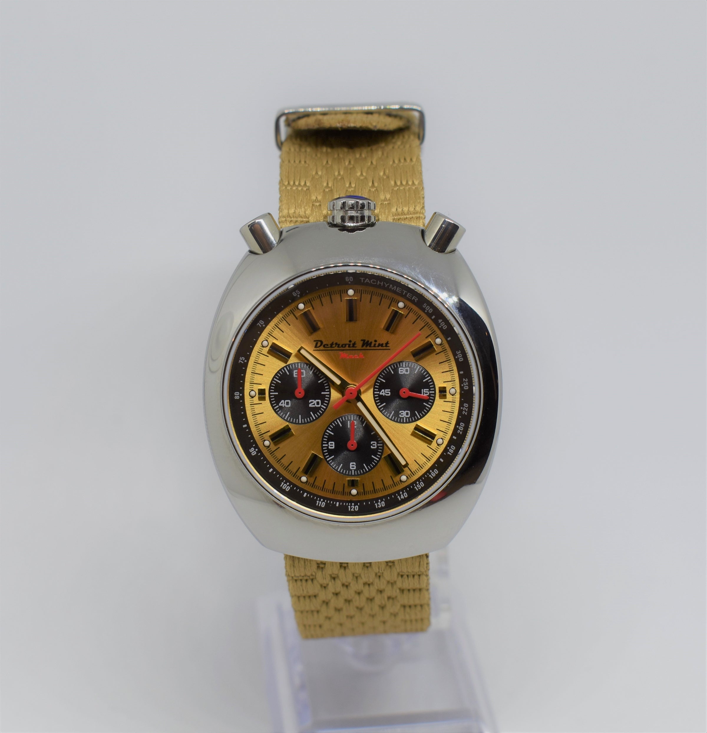 Detroit Mint Mach Bullhead Chronograph Two Tone Gold on Silver