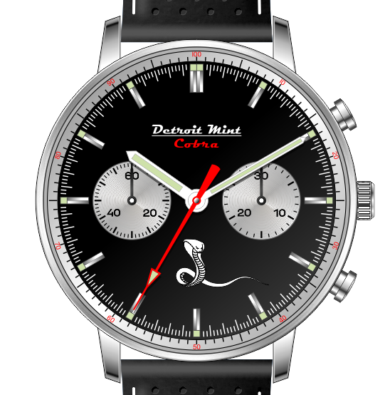 Detroit Mint Cobra Mechanical Chronograph Black Dial | Detroit Mint
