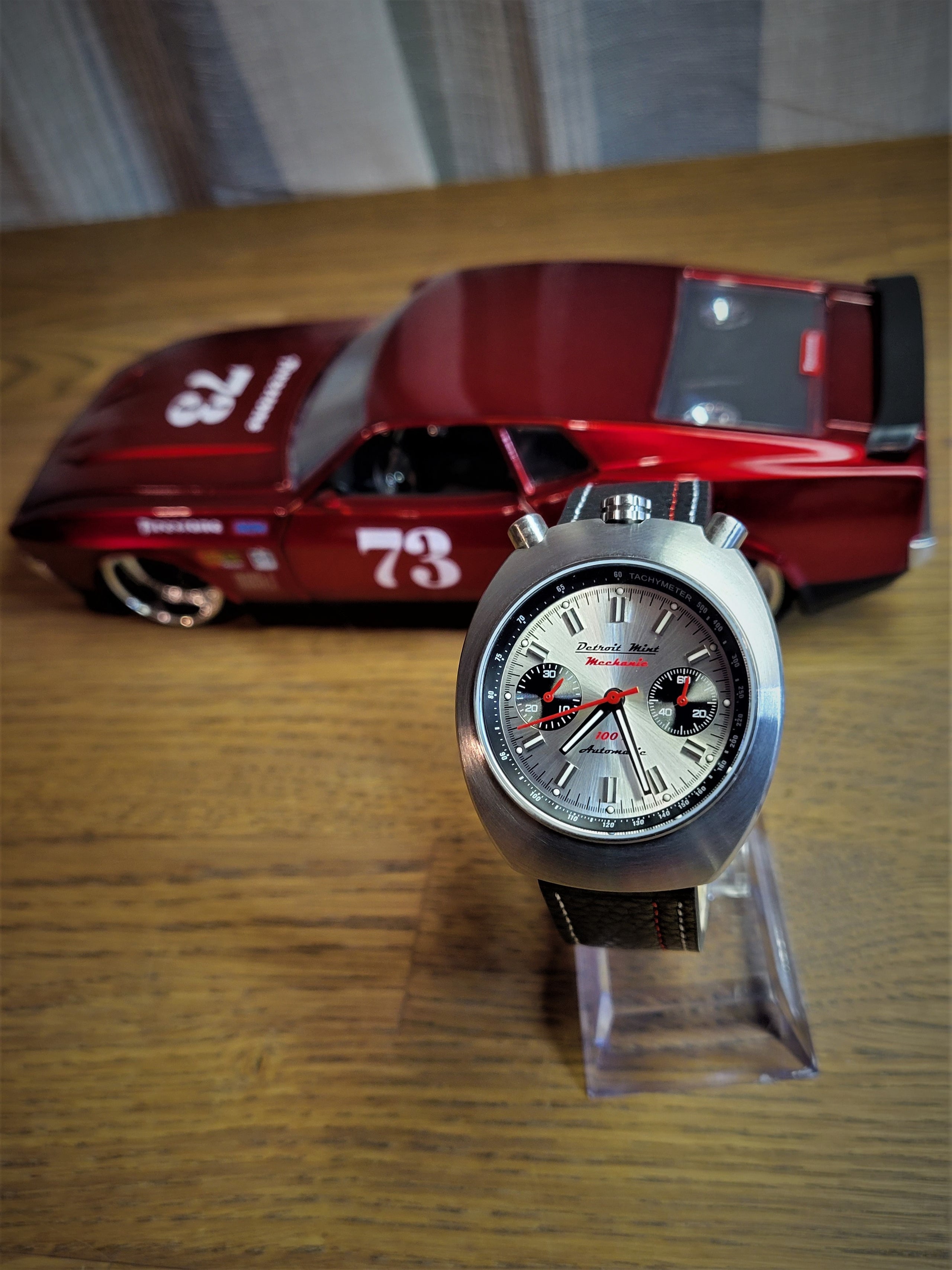 Detroit Mint Mechanic Automatic Bullhead Chronograph Silver Panda