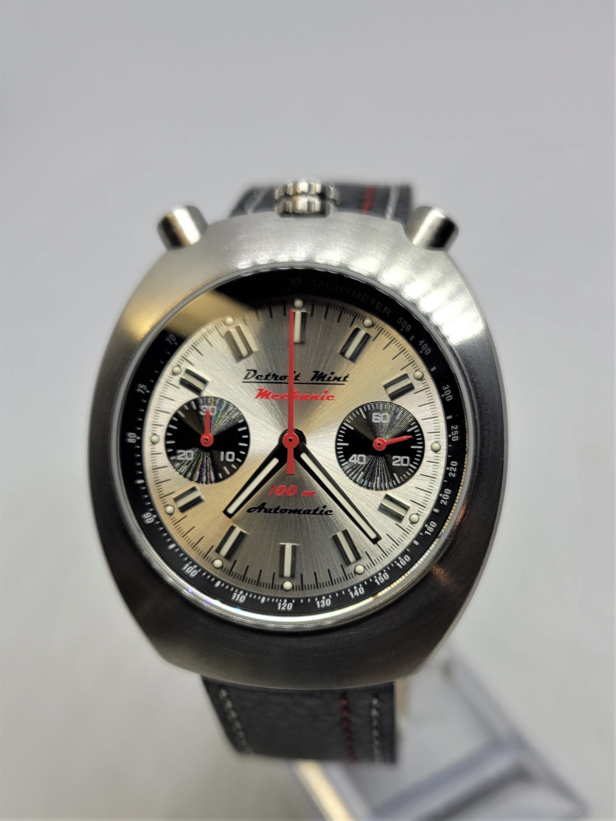 Detroit Mint Mechanic Automatic Bullhead Chronograph Silver Panda