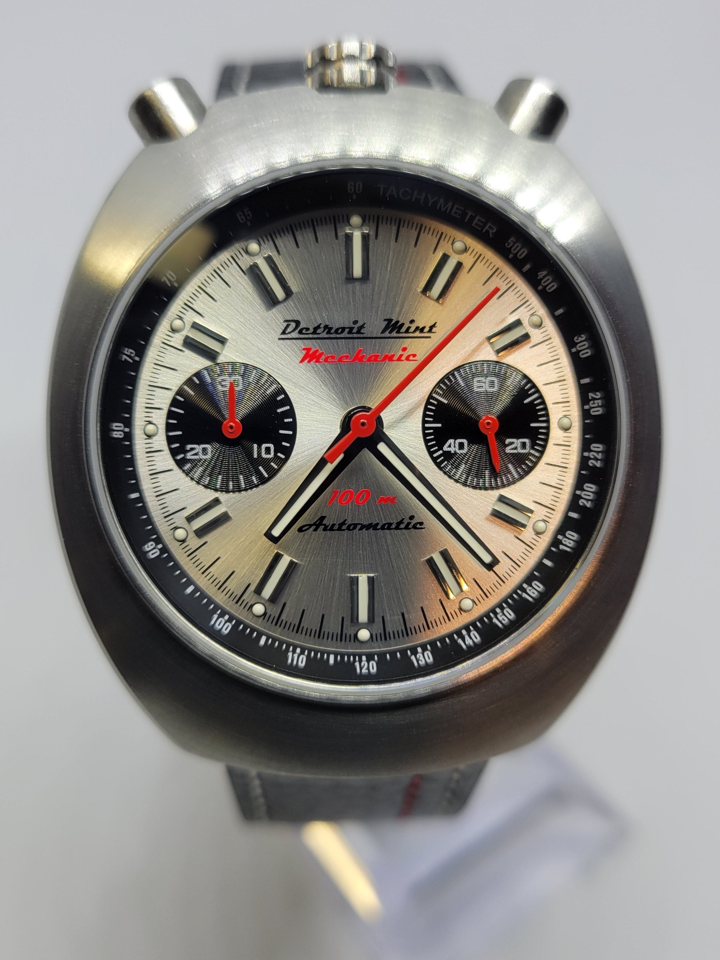 Detroit Mint Mechanic Automatic Bullhead Chronograph Silver Panda
